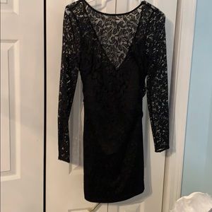 Black Laced Fitted Dress